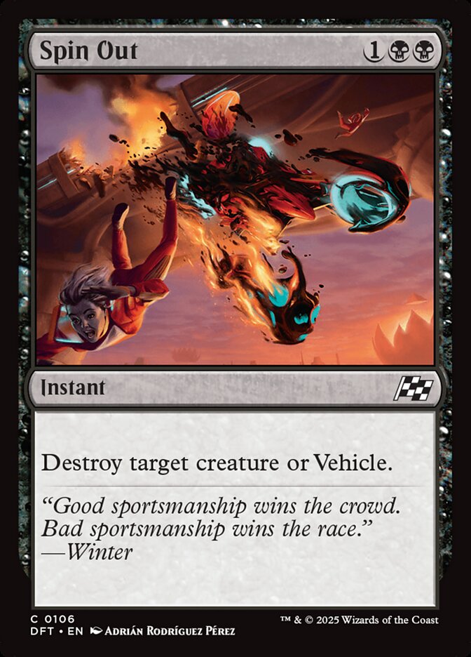 Spin Out card front