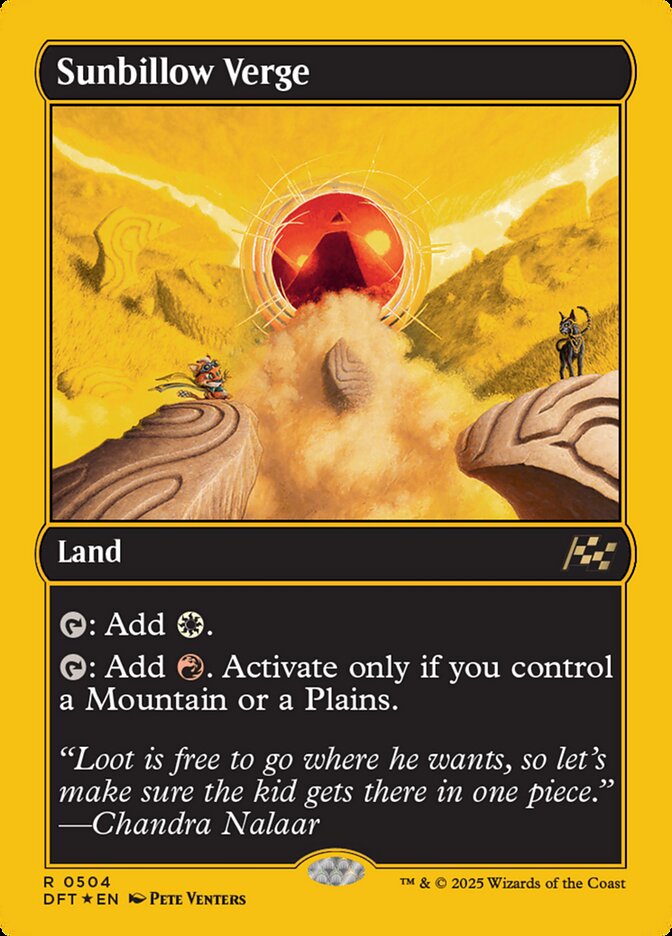 Sunbillow Verge card front