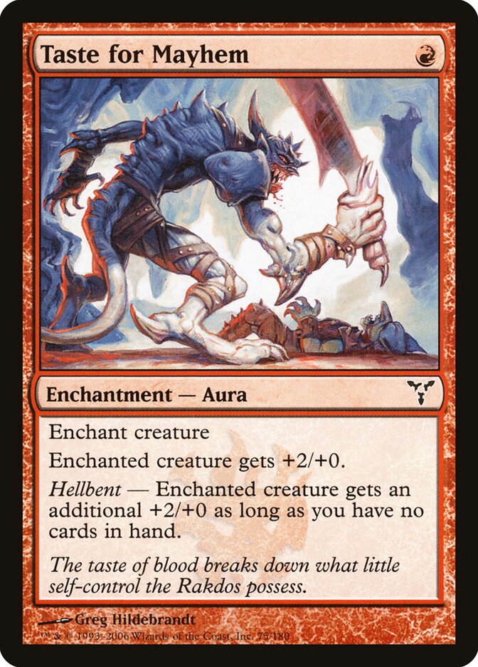 Taste for Mayhem card front