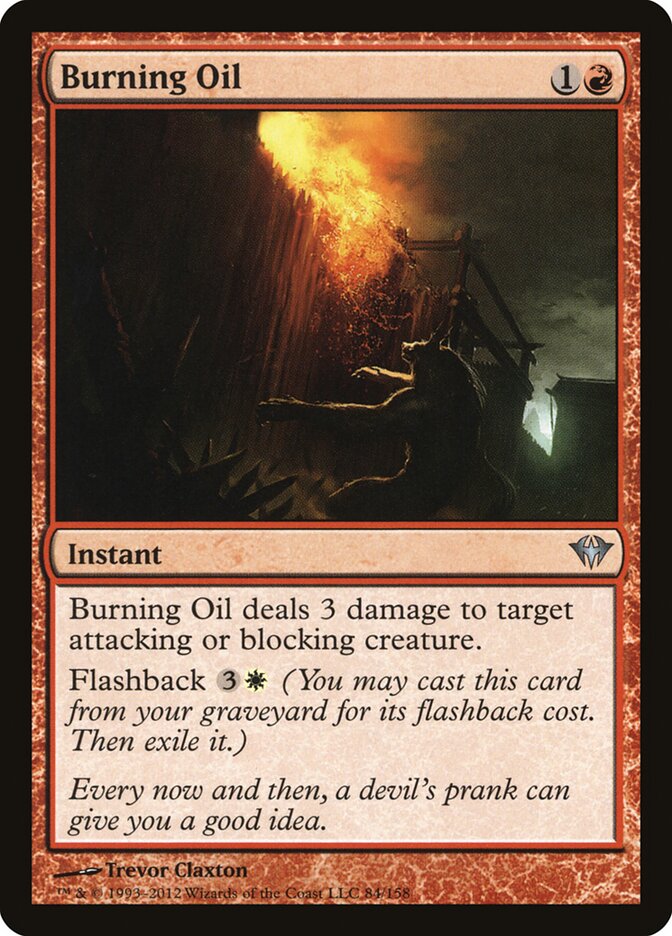 Burning Oil card front