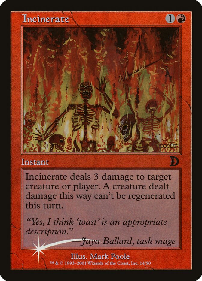 Incinerate card front