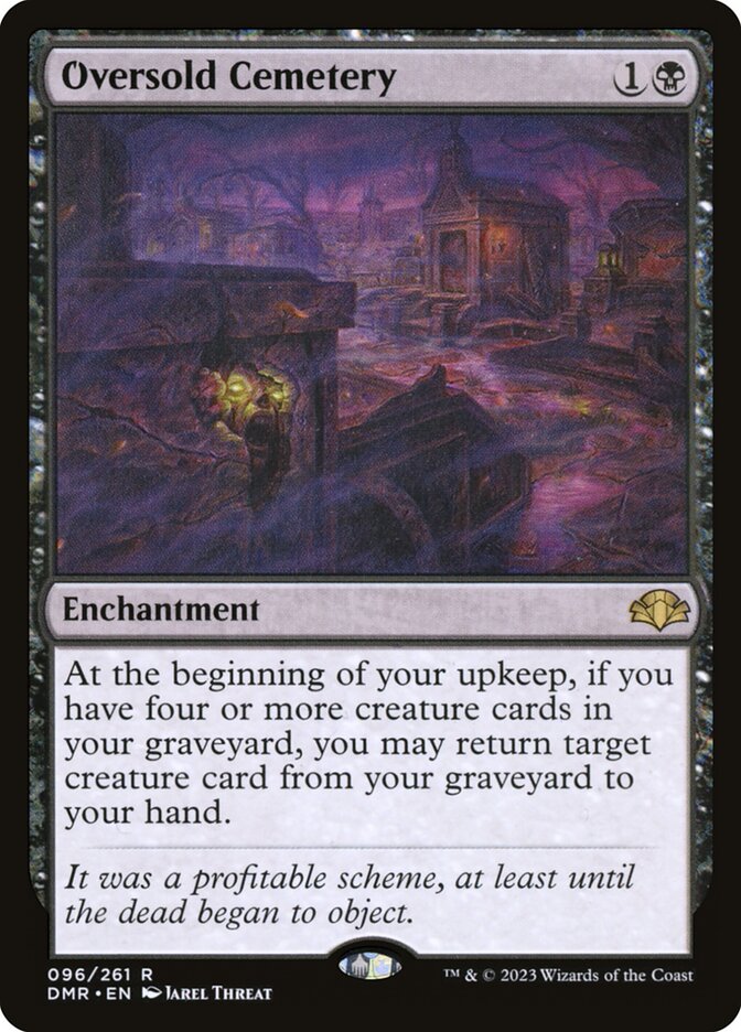 Oversold Cemetery card front
