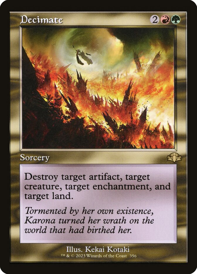 Decimate card front