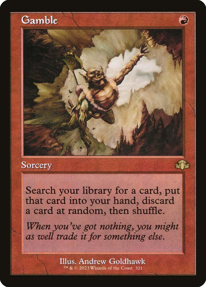 Gamble card front