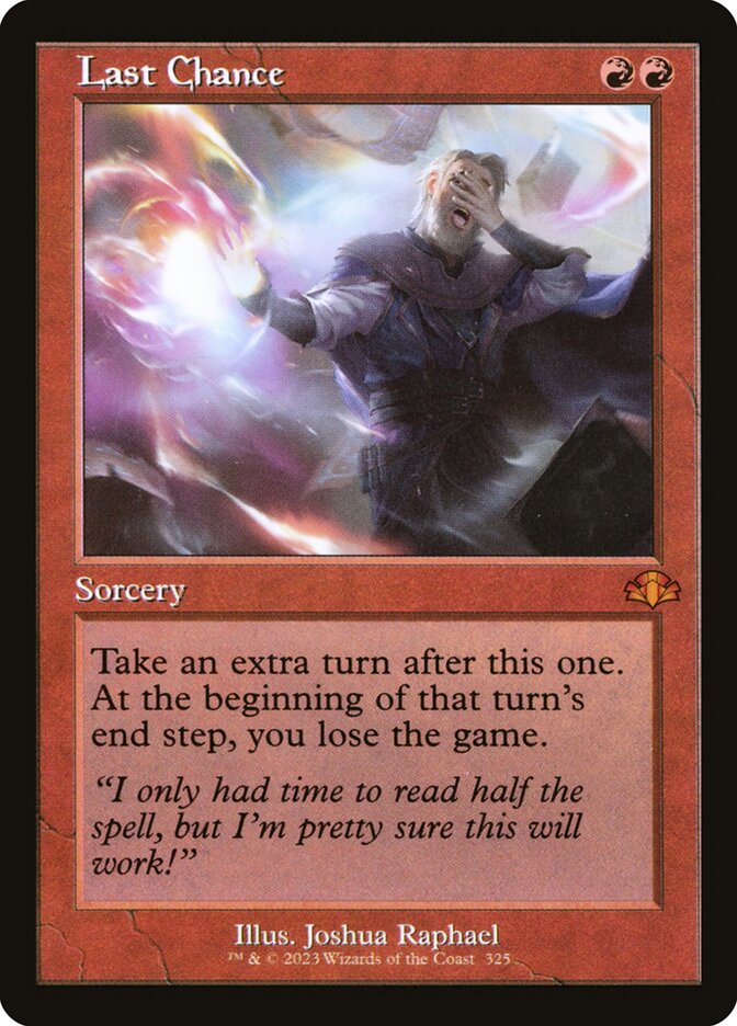 Last Chance card front