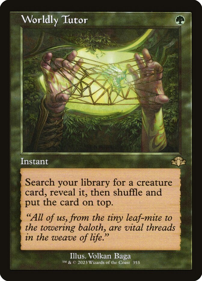 Worldly Tutor card front