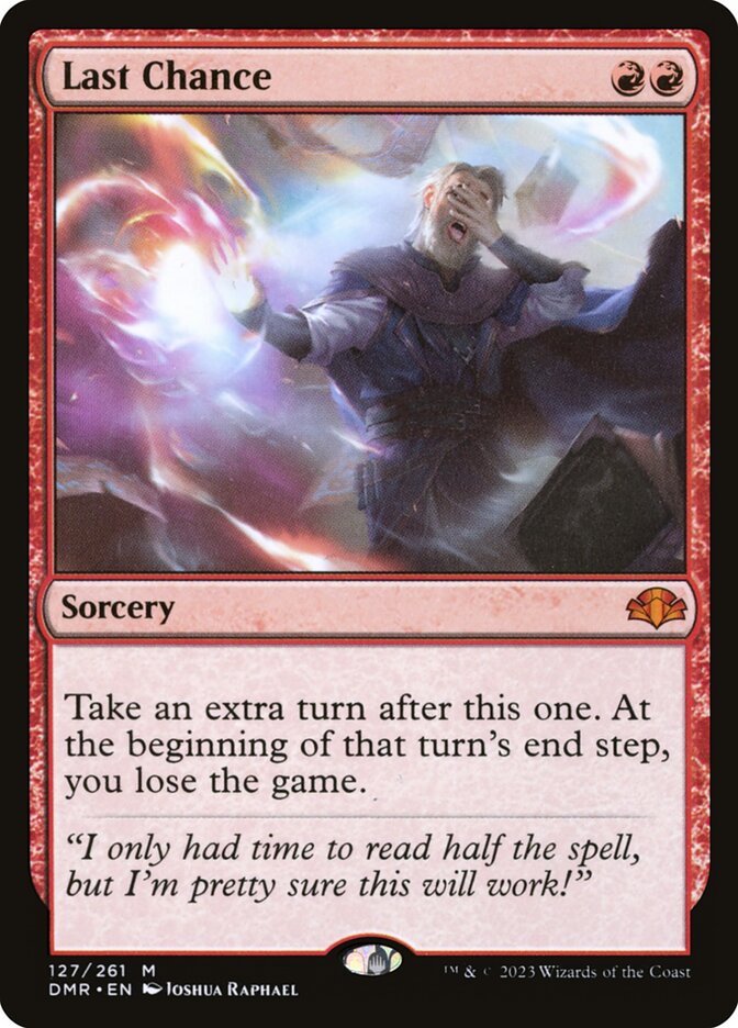 Last Chance card front