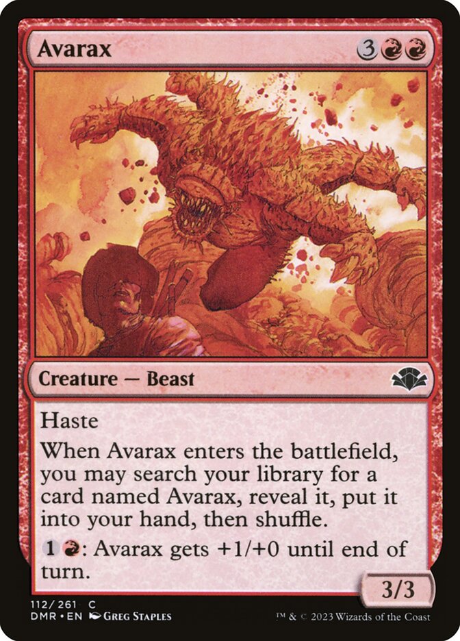 Avarax card front