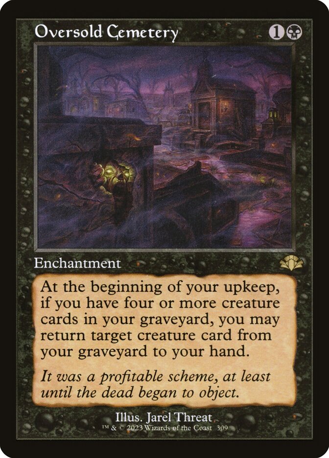 Oversold Cemetery card front
