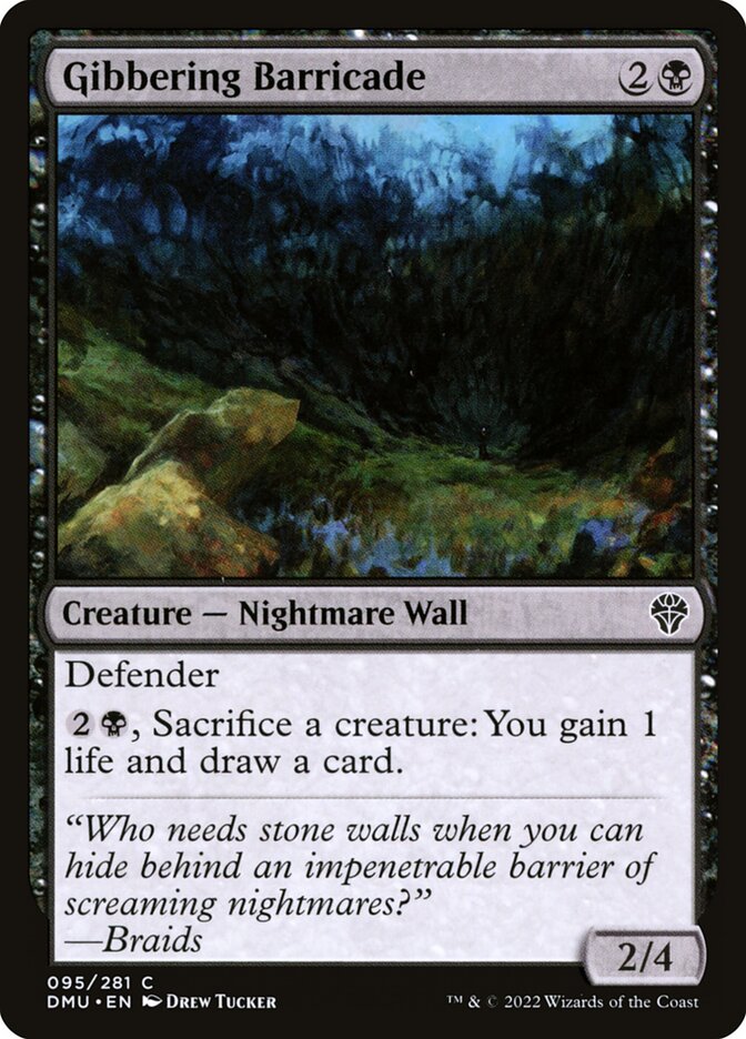 Gibbering Barricade card front