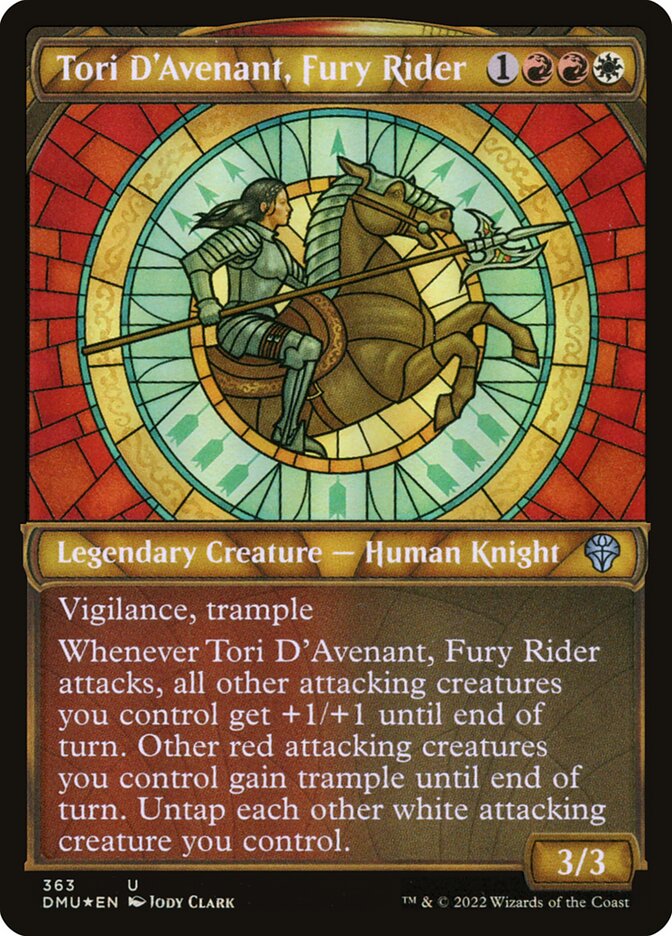 Tori D'Avenant, Fury Rider card front
