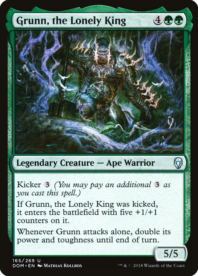 Grunn, the Lonely King card front