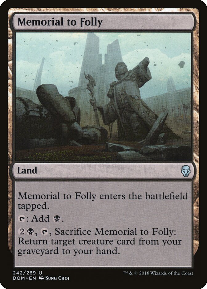 Memorial to Folly card front