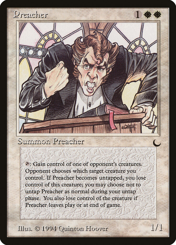 Preacher card front