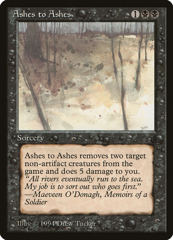 Ashes to Ashes card front