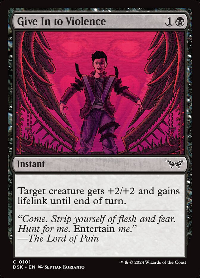 Give In to Violence card front