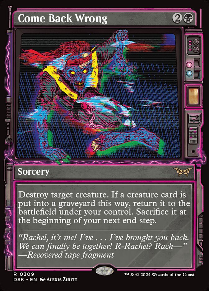 Come Back Wrong card front
