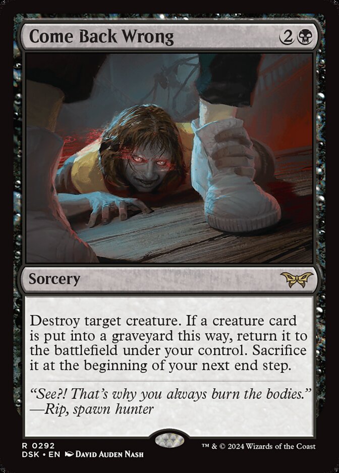 Come Back Wrong card front