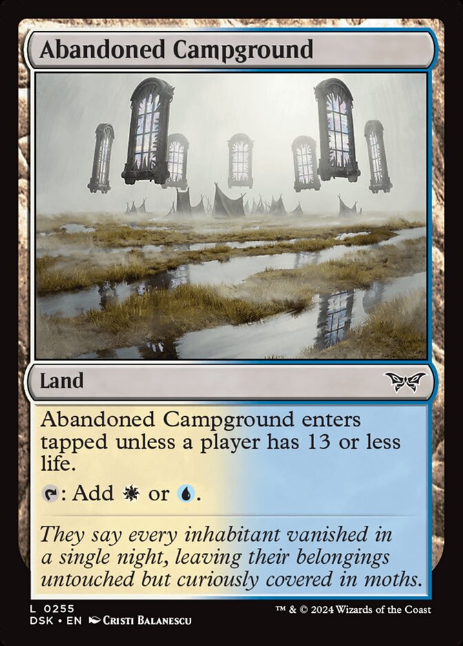 Abandoned Campground card front