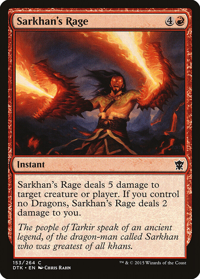 Sarkhan's Rage card front