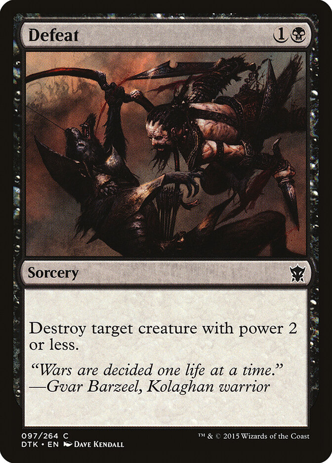 Defeat card front