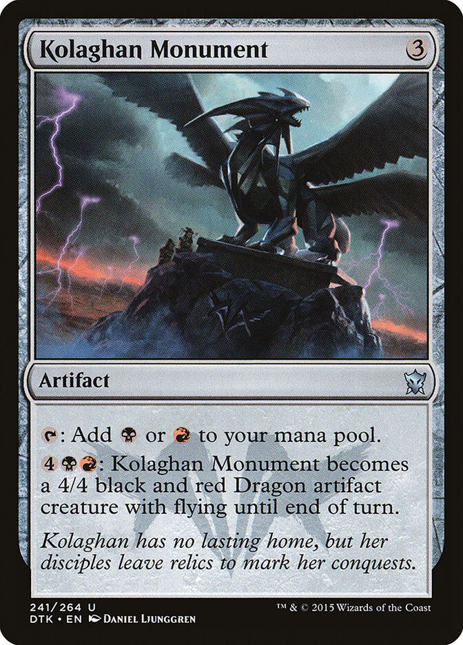 Kolaghan Monument card front