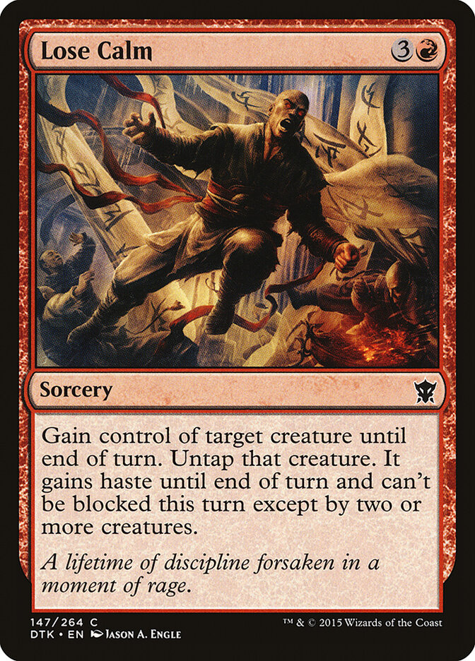 Lose Calm card front