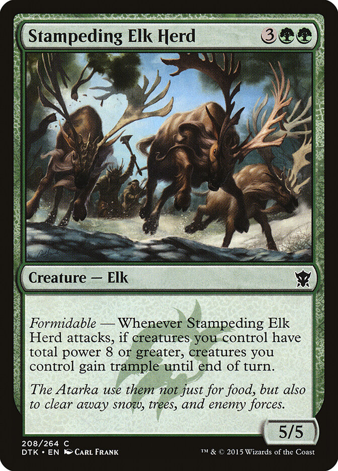 Stampeding Elk Herd card front