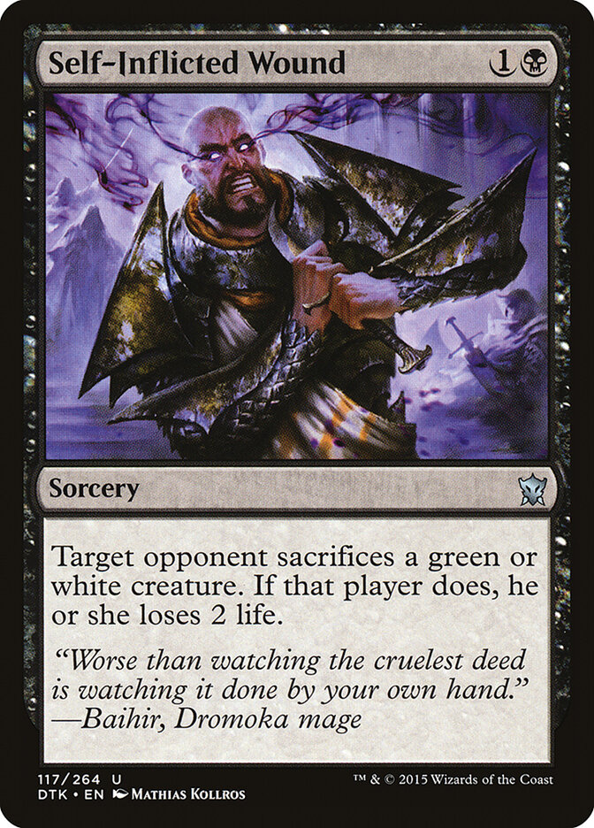 Self-Inflicted Wound card front