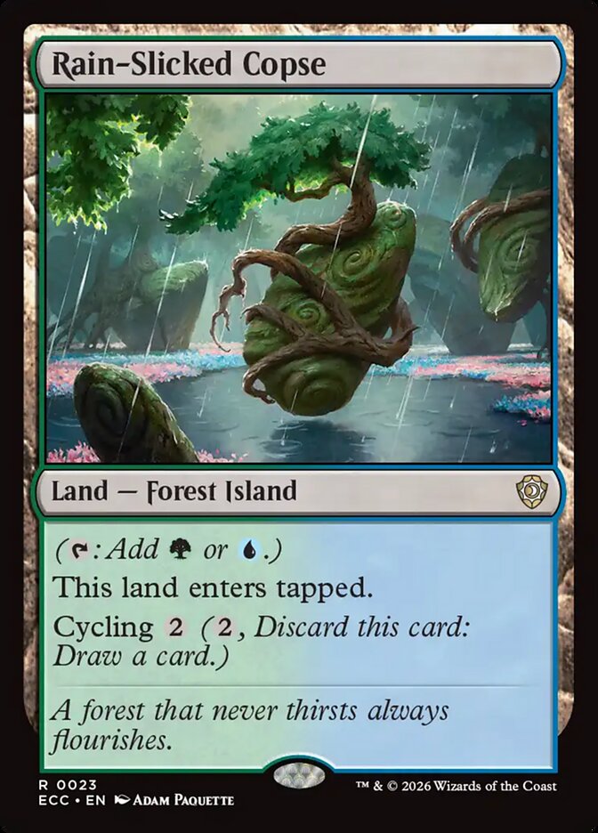Rain-Slicked Copse card front