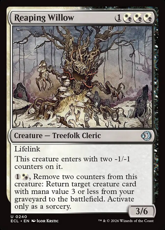Reaping Willow card front