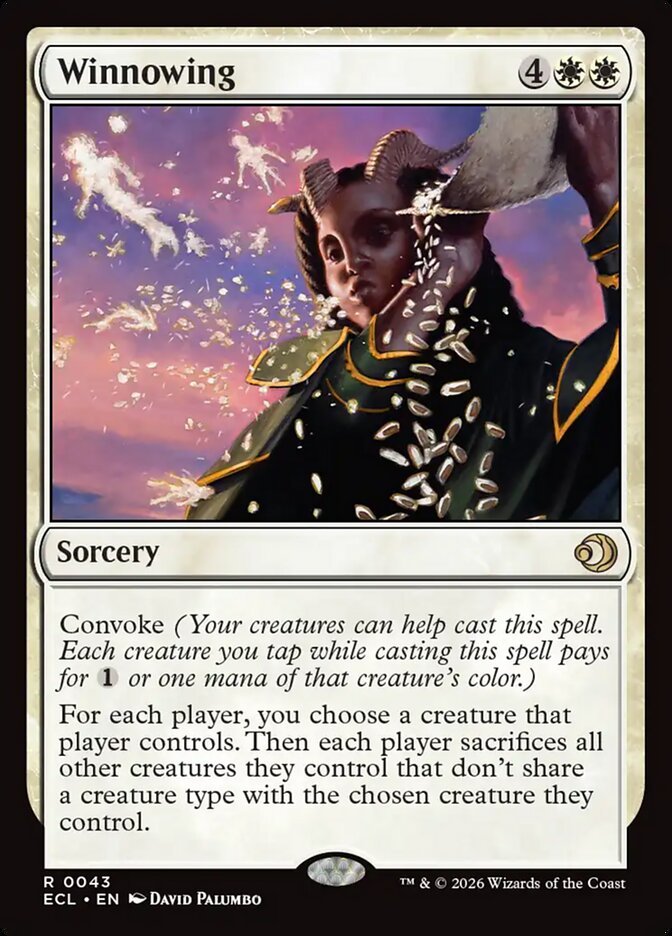 Winnowing card front