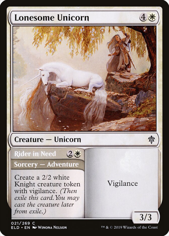 Lonesome Unicorn card front