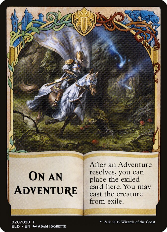 On an Adventure card front