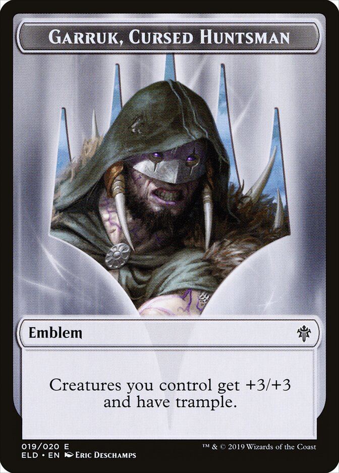Garruk, Cursed Huntsman Emblem card front
