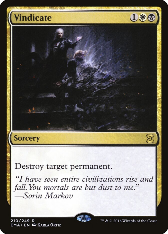 Vindicate card front