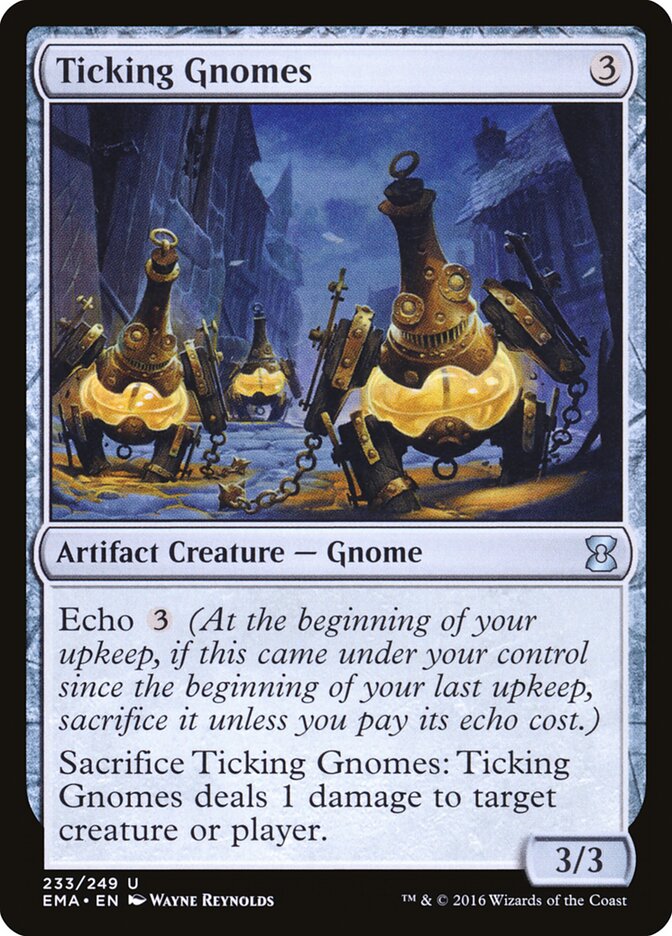 Ticking Gnomes card front