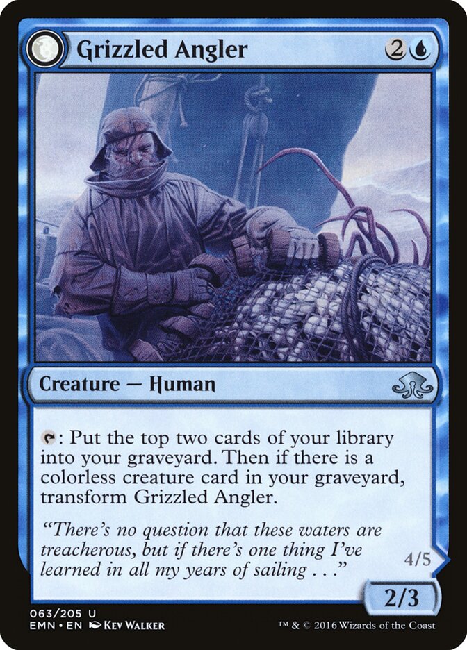 Grizzled Angler card front