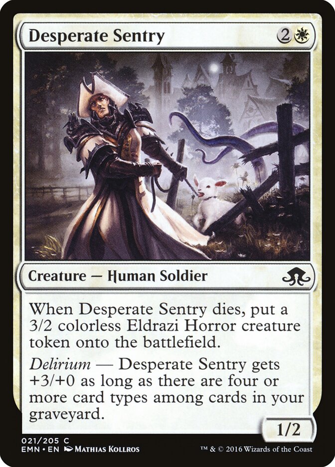 Desperate Sentry card front