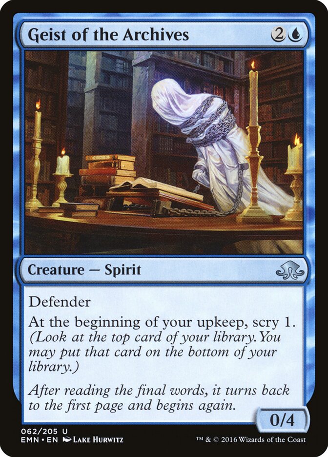 Geist of the Archives card front