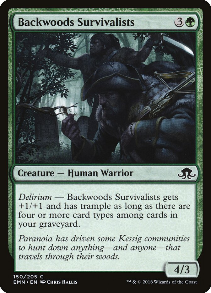 Backwoods Survivalists card front