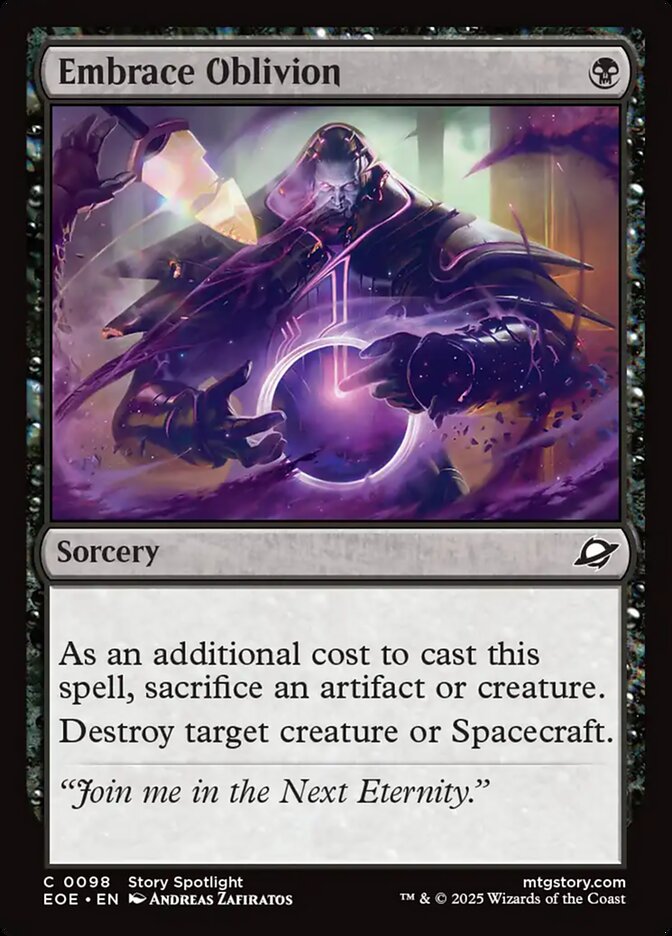 Embrace Oblivion card front