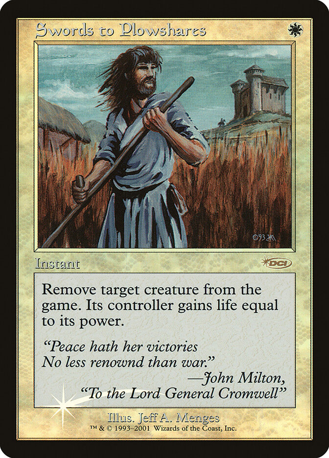 Swords to Plowshares card front