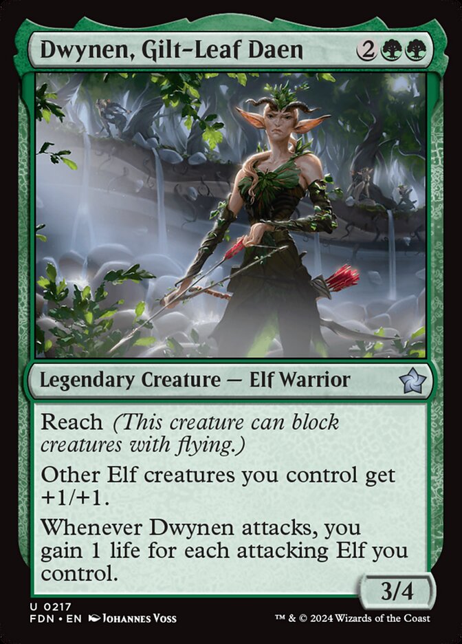 Dwynen, Gilt-Leaf Daen card front