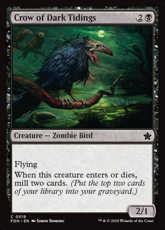 Crow of Dark Tidings card front