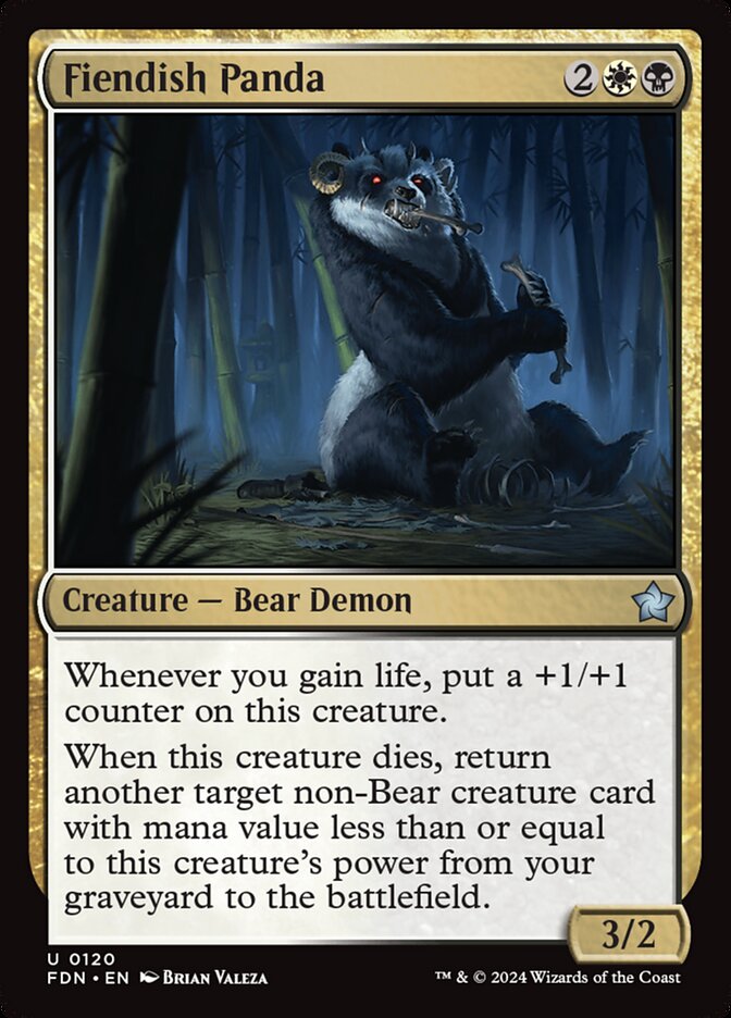 Fiendish Panda card front