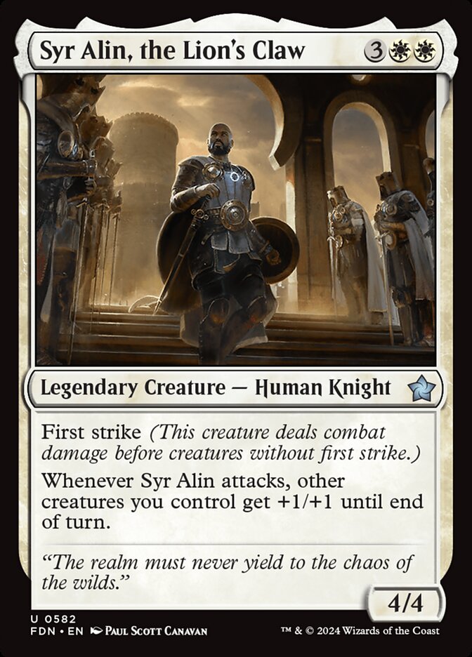 Syr Alin, the Lion's Claw card front