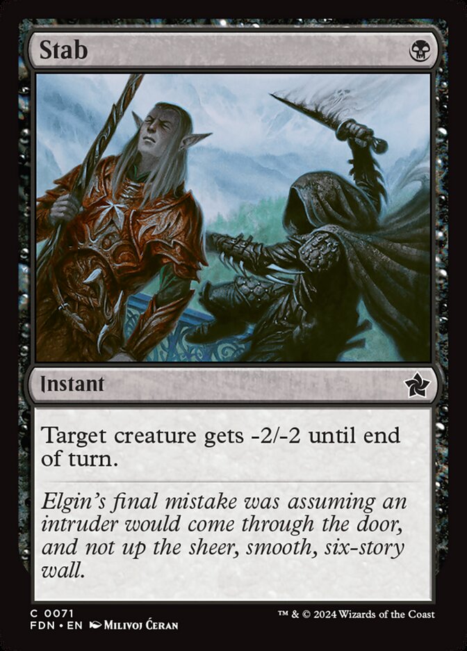 Stab card front