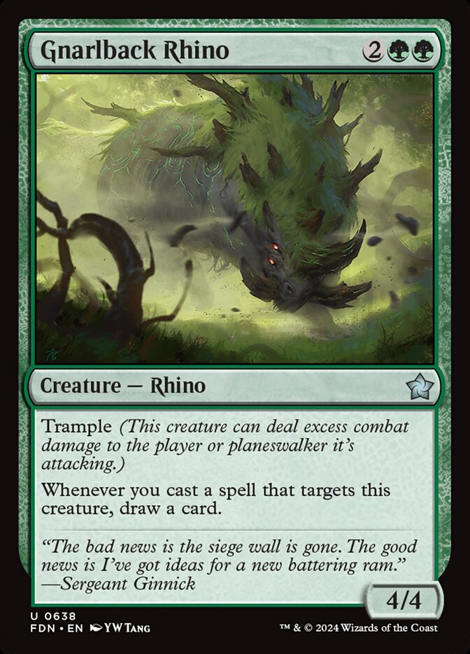 Gnarlback Rhino card front