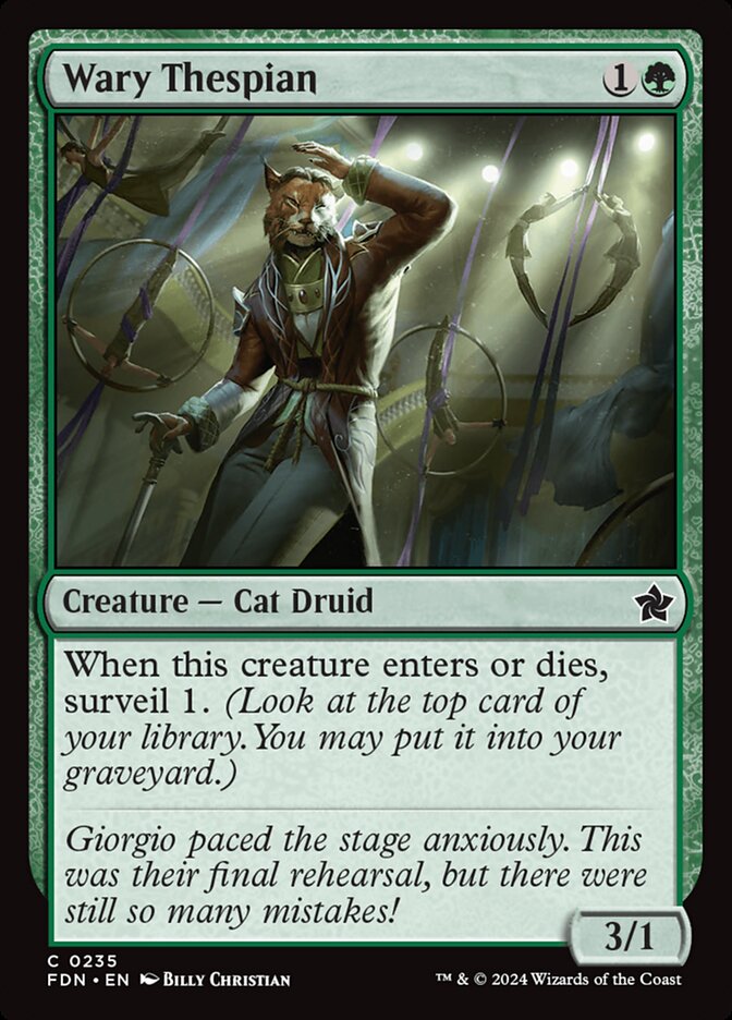 Wary Thespian card front